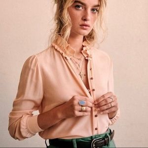 Sezane Rox Silk Shirt Size 34, NWOT